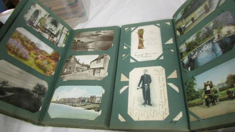 Three albums of postcards including an unusual double sided album, a scrap album, - Image 21 of 22