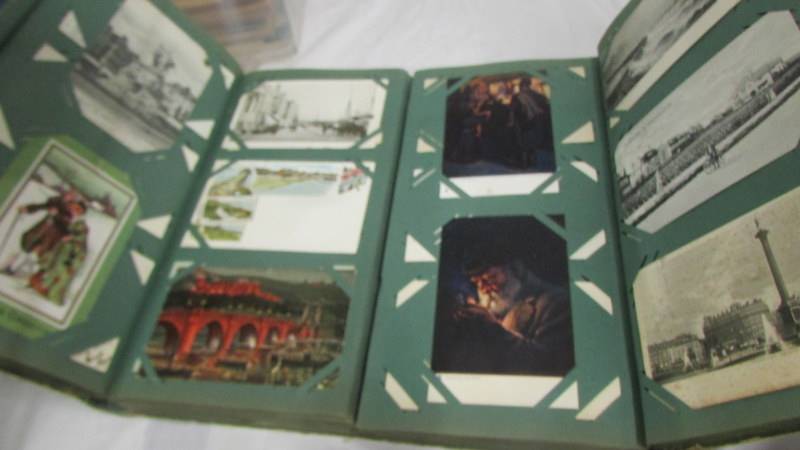 Three albums of postcards including an unusual double sided album, a scrap album, - Image 20 of 22