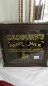 A small Victorian glass cabinet with Cadbury signage. (collect only).