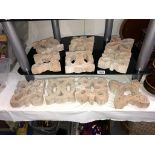 10 vintage ornate terracotta air bricks/tiles