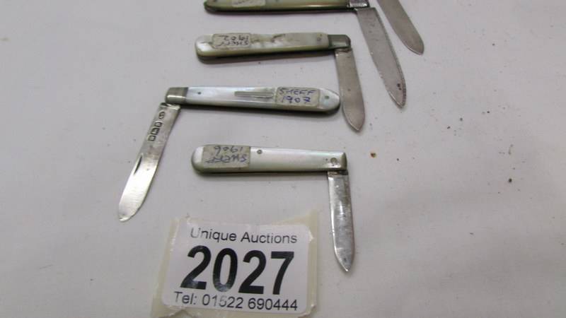 Six silver pen knives. - Image 3 of 4