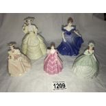 5 Coalport figurines, Rosie, Kimberley, Grace,