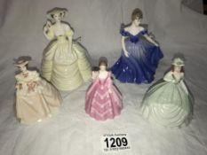 5 Coalport figurines, Rosie, Kimberley, Grace,