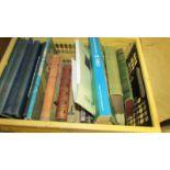 A box of books including five volumes 'Aircraft of the Fighting Nations' etc.