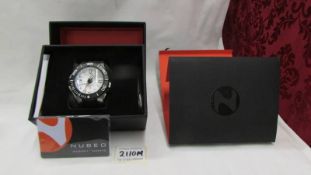 An as new boxed Nubeo automatic water resistant gent's wrist watch.