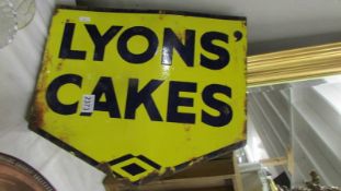 A Lyon's cakes enamel sign. (collect only).