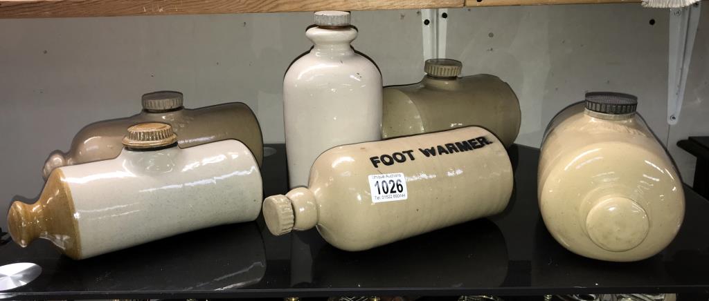 6 stoneware hot water bottles