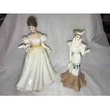 A Royal Doulton Kathleen HN3609 & Coalport Chantilly Lace Charm figurine