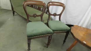 A pair of mahogany dining chairs. (Collect only).