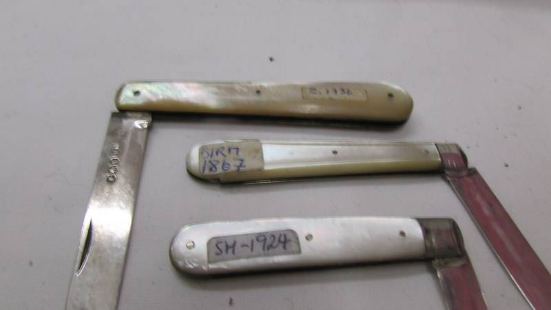 Six silver pen knives. - Image 2 of 4