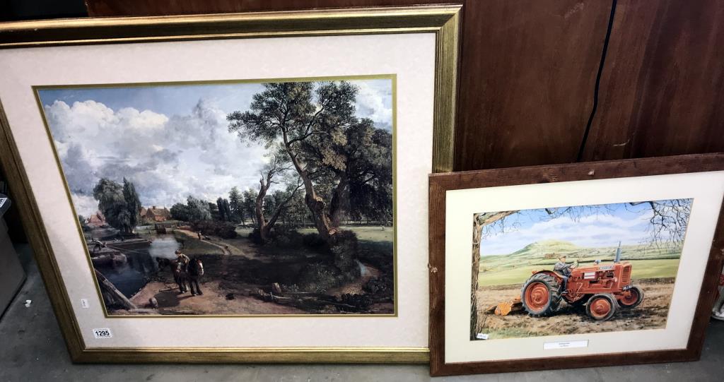 Nuffield at work tractor print by Trevor Mitchely and a large canal waterside print,