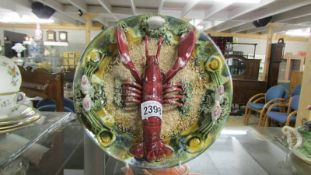 A studio pottery 'Lobster' plate.
