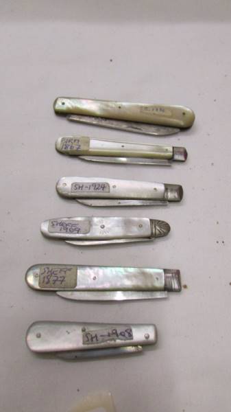 Six silver pen knives. - Image 4 of 4