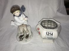 A Coalport figure 'The Boy' and a Wade for Rington's rose bowl.