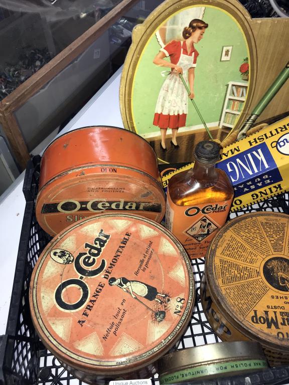 A quantity of vintage O-Cedar Mop polish tins & contents etc. - Image 2 of 3