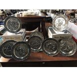 8 boxed pewter collectors plates by SKS Bradex Germany