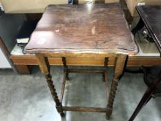 An oak barley twist occasional table (46cm x 46cm x 71cm)