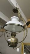 An electrified ceiling light (originally oil). (collect only).