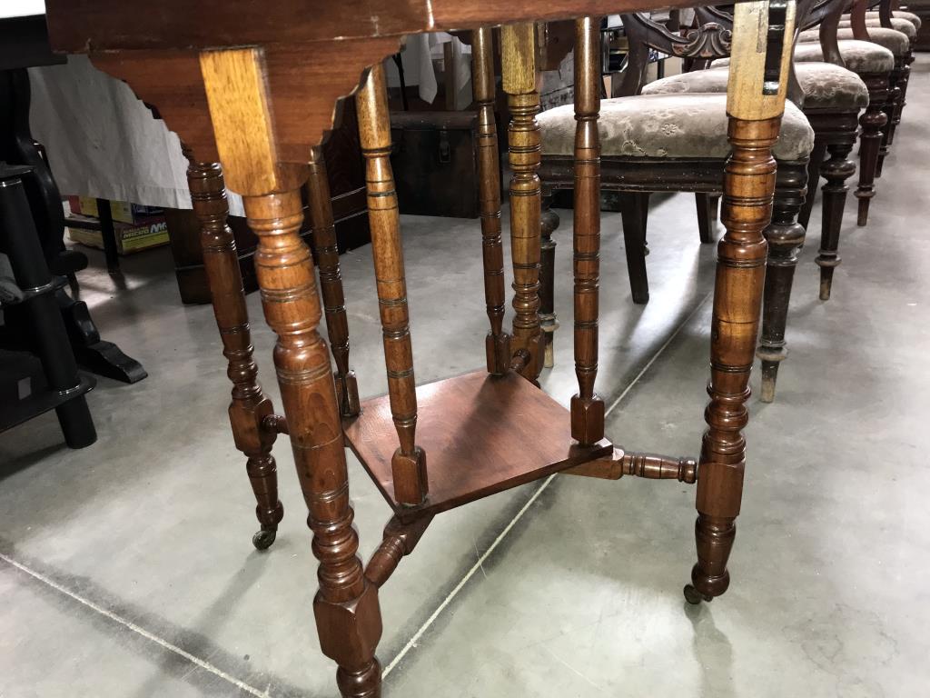 An Edwardian octagonal side table on turned legs - Image 2 of 2