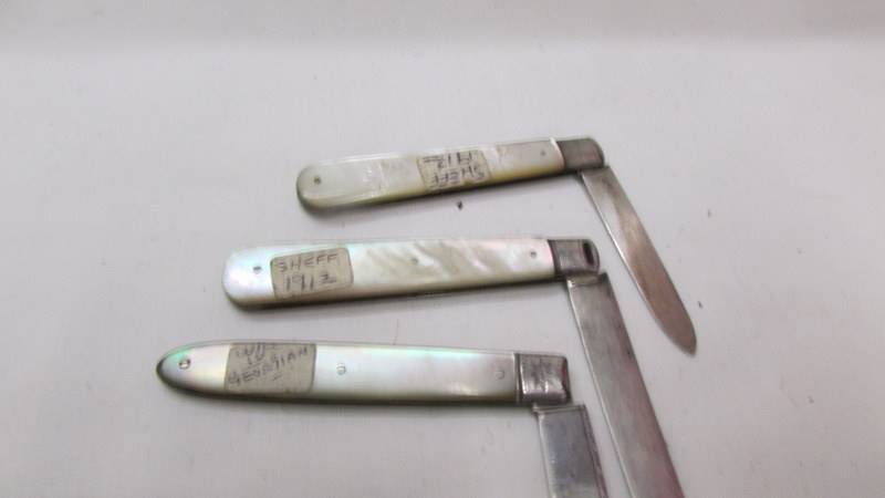 Six silver pen knives. - Image 2 of 4