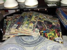 A collection of Marvel Avengers and Captain America comics,