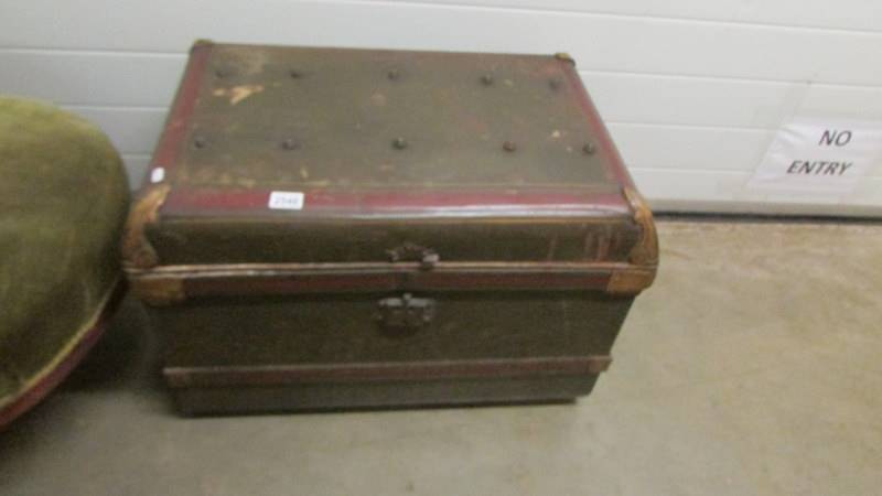 An old metal trunk. (Collect only).