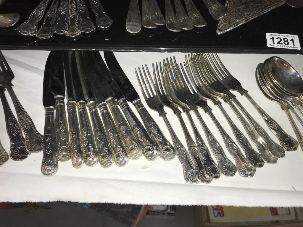 A large quantity of Kings pattern and other cutlery - Image 3 of 7