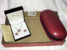 A Michael Kors necklace & earrings (unworn) & a genuine Omega watch case with foam insert (new)