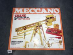 A Meccano crane construction set,