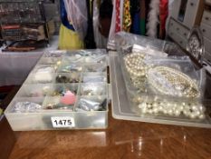 A quantity of costume jewellery and faux pearl necklaces