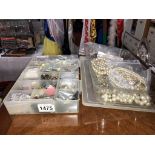 A quantity of costume jewellery and faux pearl necklaces