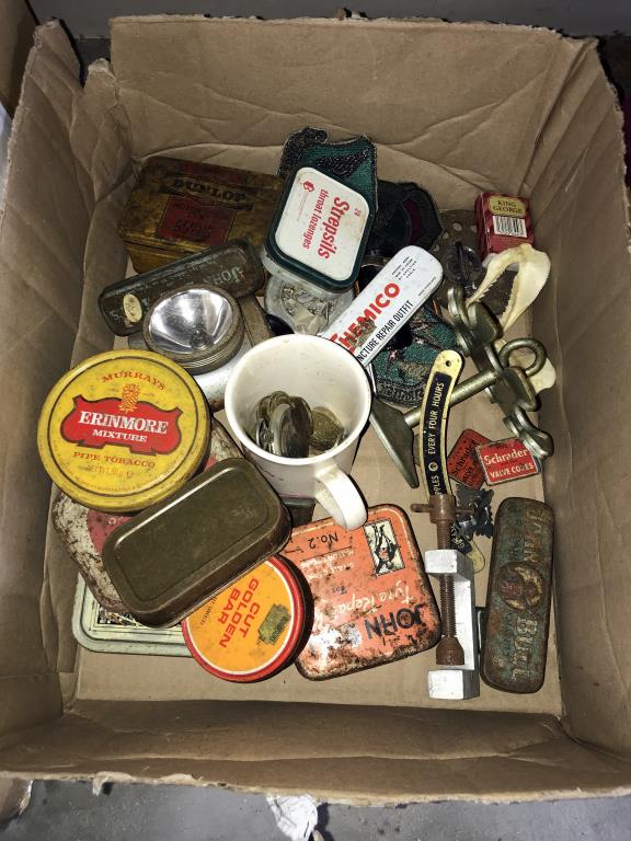 A box of tins, Air Forces badges and miscellaneous etc. - Image 2 of 2