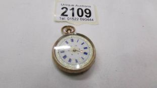 A Victorian gold fob watch. (movement may need attention).