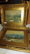 A pair of gilt framed rural scenes.
