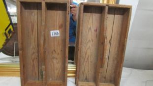 Two 19/20th century pine cutlery trays.