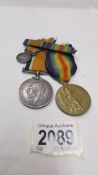 Two WW1 medals for Sgt W J Gayes R.A.F together with a miniature medal.