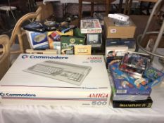 A boxed Commodore Amiga 500 plus large lot of games etc