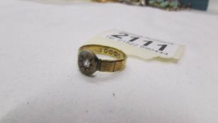 A Victorian diamond set 18ct gold ring, size K half.