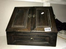 A dark oak writing box ****Condition report**** In good condition.