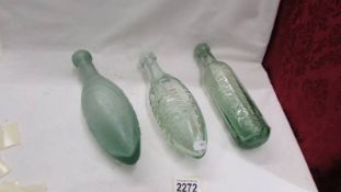 Tree rare advertsing 'Cucumber' bottles including two Lincoln examples.