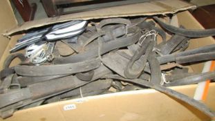 A large box of horse tack. (Collect only).