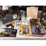 A large quantity of new artists materials including pastels, paper,