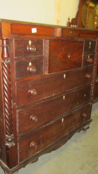 A large Victorian Scotch chest of drawers. (Collect only).