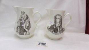 Two Royal Worcester fine porcelain commemorative jugs.