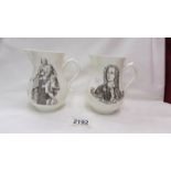 Two Royal Worcester fine porcelain commemorative jugs.