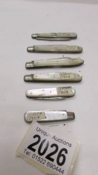 Six silver pen knives. - Image 4 of 4