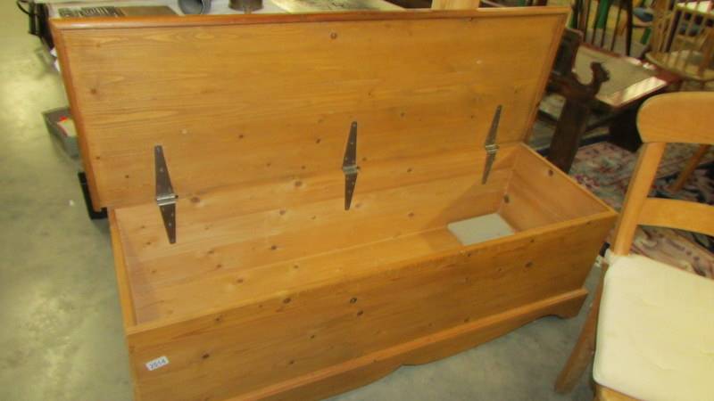 A pine blanket box, 55" x 18" x 17" high. (Collect only). - Image 2 of 2