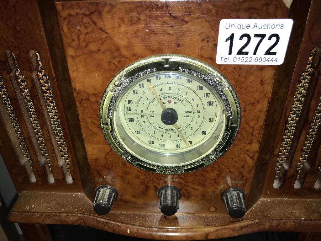 A Steepletone Glastonbury vintage radio style CD player with a quantity of CD's - Image 2 of 5