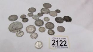 24 pre 1920 silver coins (98 grams)..