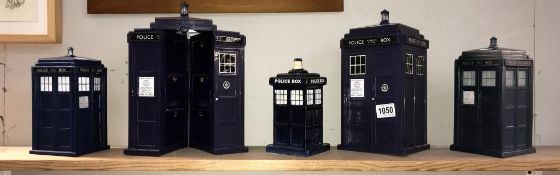 5 Tardis models including pottery money box,